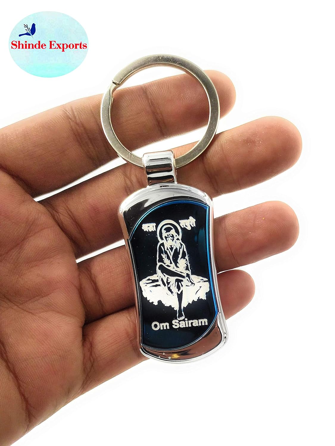 SHINDE EXPORTS Shirdi Sai Baba Plastic Key Chains for car, Home and Bike (Blue 3)