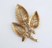 Kridaykraft Metal Gold Polish Leaf-Shaped 3-Section Dry Fruit Tray, 17x17 cm, 250 gm, Decorative Serving Platter