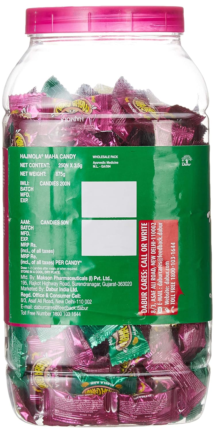 Dabur Hajmola Maha Candy, Aam And Imli, 875 Gm (250 Pieces)