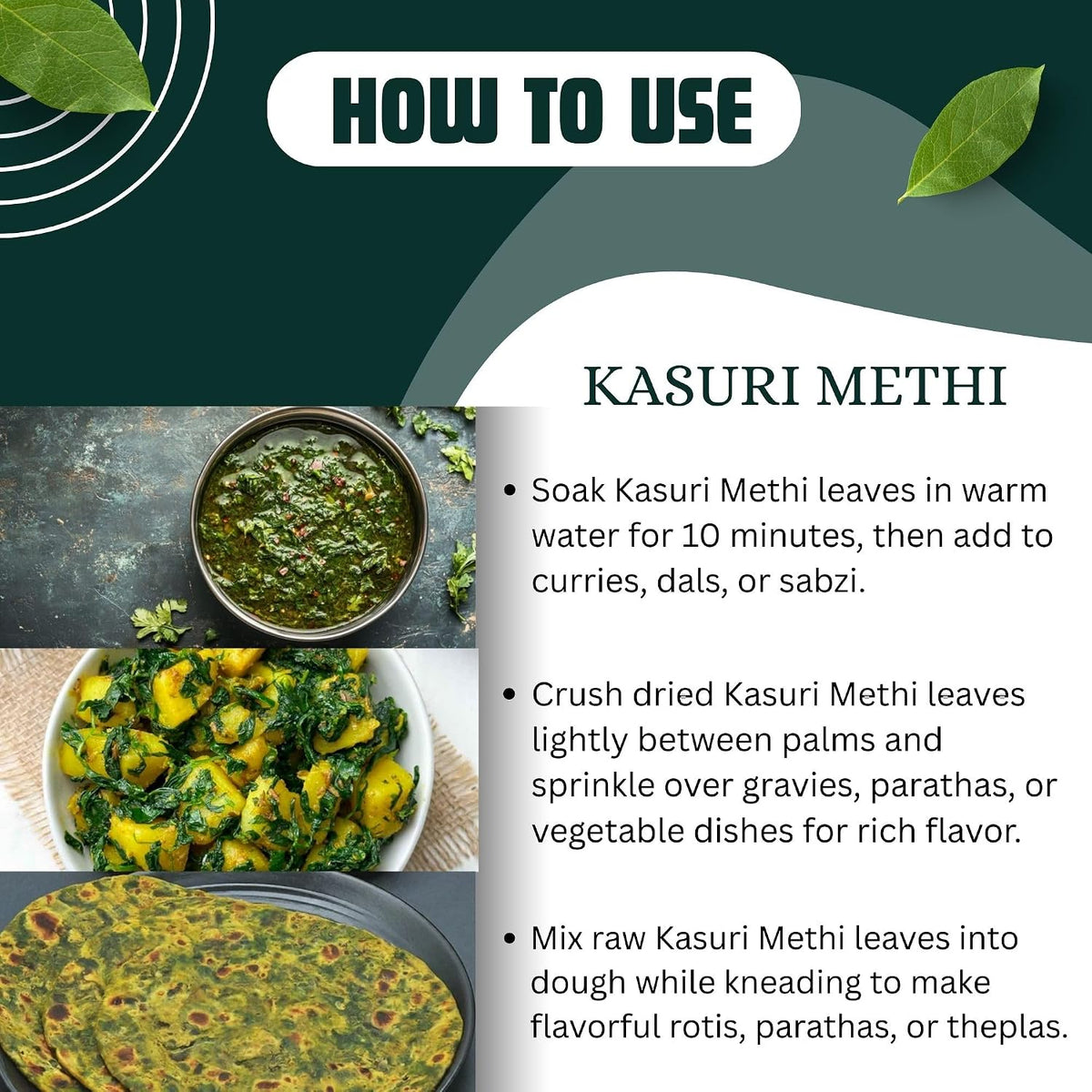 BrijBooti Kasuri Methi 800 Gr - kasoori Methi - Dried Fenugreek Leaves - Kasturi Methi