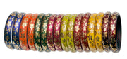 NMII Multicolour Glass with Golden Print Design Glossy Finished Kada Set For Women and Girls