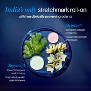 Be Bodywise Anti Stretch Mark Roll-On Serum 50 ml | With Regeneryl, STRIOVER™ & Bakuchiol Oil | Fades & Reduces Stretch Marks, Hydrates & Stimulates Collagen Production | Non-sticky & Non-messy