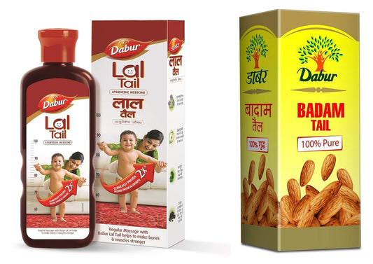 DABUR Lal Tail 500ml and Dabur Badam Tail Oil 50ml - Combo Pack