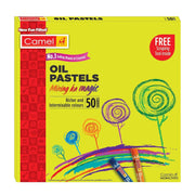 Camel Camlin Kokuyo Oil Pastel (50 Shades) Fabrica Acrylic Ultra Pearl and Metallic Colour Set - Pack of 20 (White)