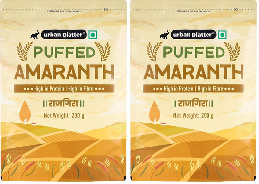 Urban Platter Puffed Amaranth, 200g (Rajgira | High in Protein & Fibre | Healthy Puffed Snack | Gluten-Free) (Pack of 2)
