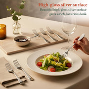 Parage 12 Pieces Stainless Steel Dinner Forks Set - Fork Set for Home and Kitchen, 12-Pieces Fruit Fork for Dining Table, Shiny and Sturdy Handle Forks with Round Edge