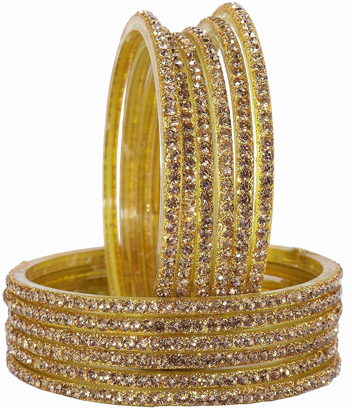 NMII Fancy Diamond Stone Glass Bangles Set For Women & Girls | Diamond Bangles | Bangles For Women Glass | Bangles For Wedding, Party, Function, Daily use | Chudi Set | Kanch ki Chudiyan- Set of 24