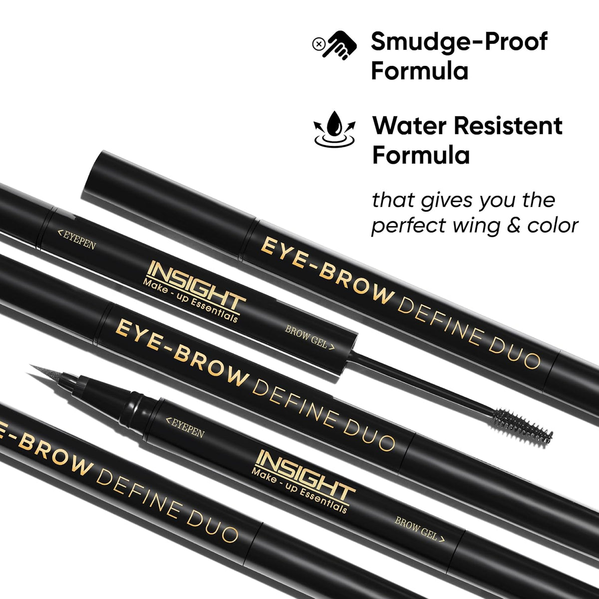 INSIGHT Eyebrow Define Duo (2 in 1)|Water-Resistant Formula | Semi-Matte Finish | Long-lasting | Smudgeproof|Precise Applicator| Tinted Gel|Grey-2.5g