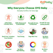 OYO Baby Waterproof Newborn Dry Sheet, Small 70×50 cm, Reusable Mattress Protector, Quick-Dry, Ultra-Absorbent Fleece Layer, Anti-Pilling, Soft and Hygienic Underpad | Travel-Friendly –Light Green