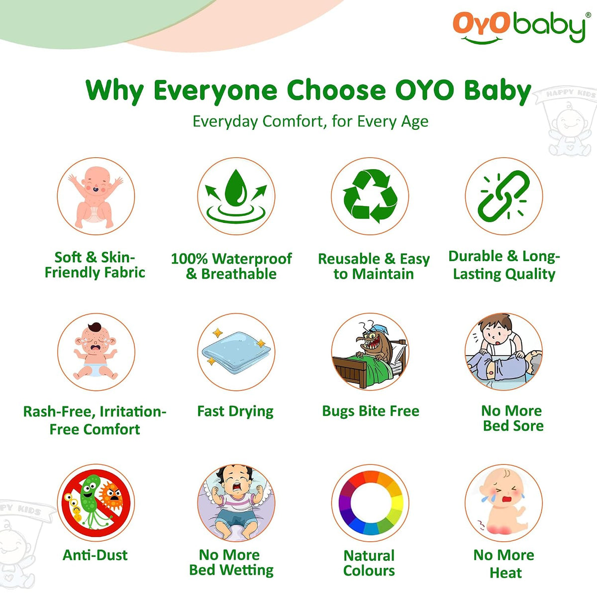 OYO BABY Ultimate Extra Large 200×140 cm Waterproof Bed Pad | Suitable for All Ages | Quick-Dry, Extra Absorbent Fleece | Breathable, Reusable Mattress Protector - Pink