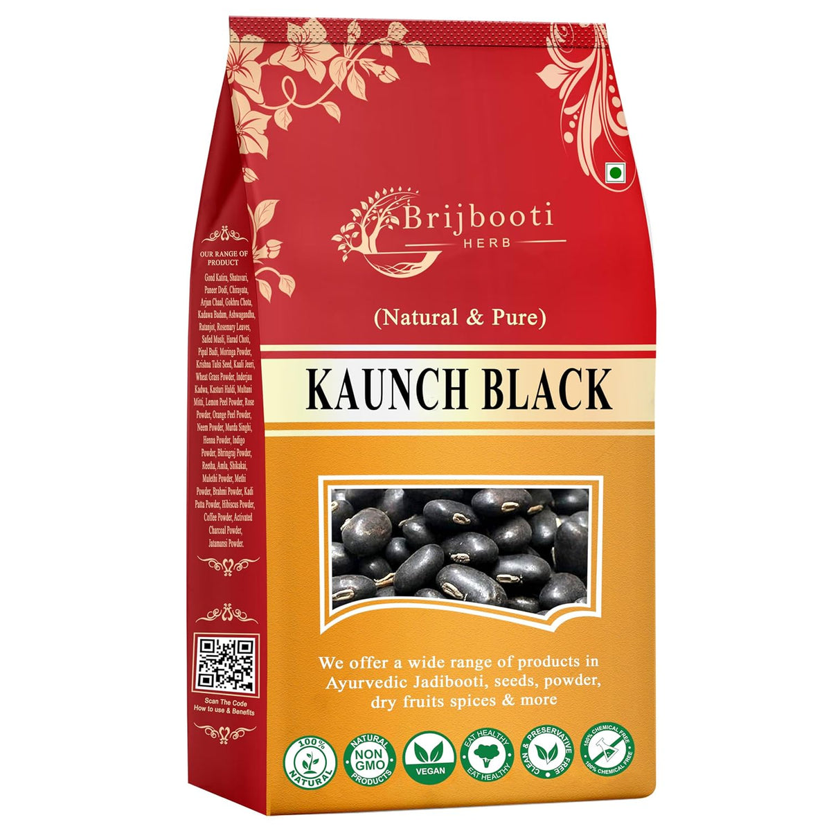 BrijBooti Black Kaunch Seeds 400 Gr - Mucuna Pruriens - Kala Koch ke Beej - Cowhage