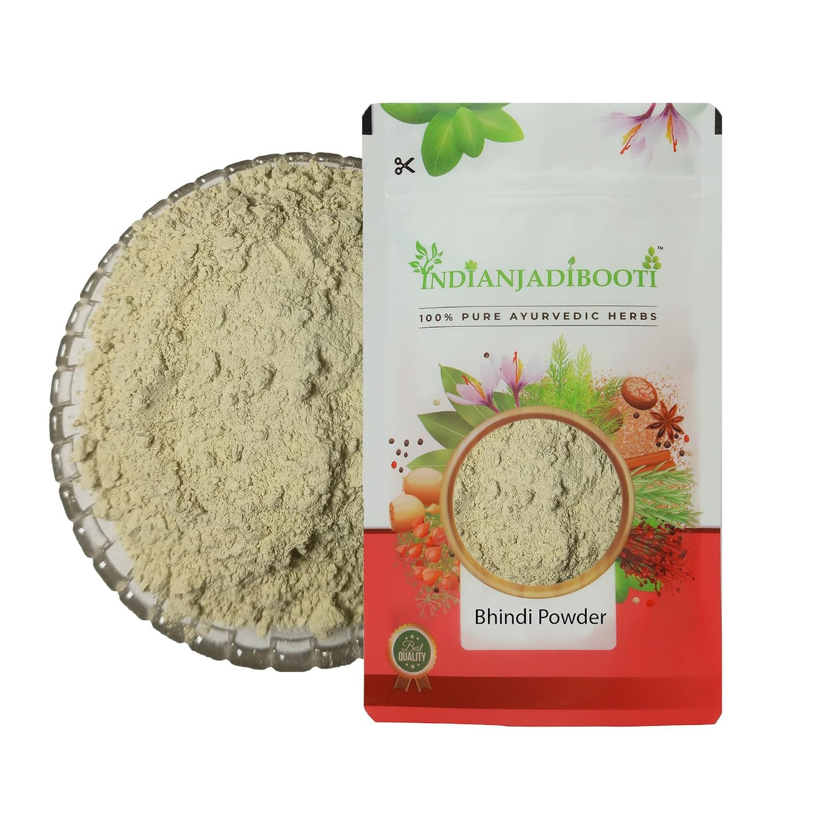 IndianJadiBooti Bhindi (Powder) - Dry Lady Finger | Nutrient-Rich | (100 Grams)