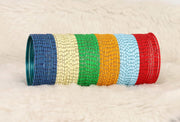 NMII Metal Colourful Bangles For Women & Girls with Glitter Zari Polka Dots | 12 Colour Bangles Combo | Simple Plain Matte Finish | Bangles For Daily use, Wedding, Party, Function- Set of 144