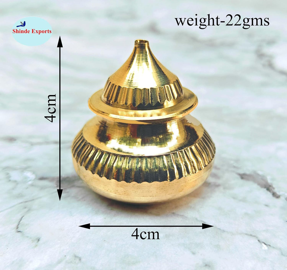 SHINDE EXPORTS brass sindur dani dibbi sindoor box dabbi for women (4CM)