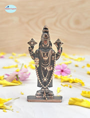 SHINDE EXPORTS Small Size Brass Metal Lord tirupati Balaji Idol for car Dashboard Home (Copper Tone Style 2)