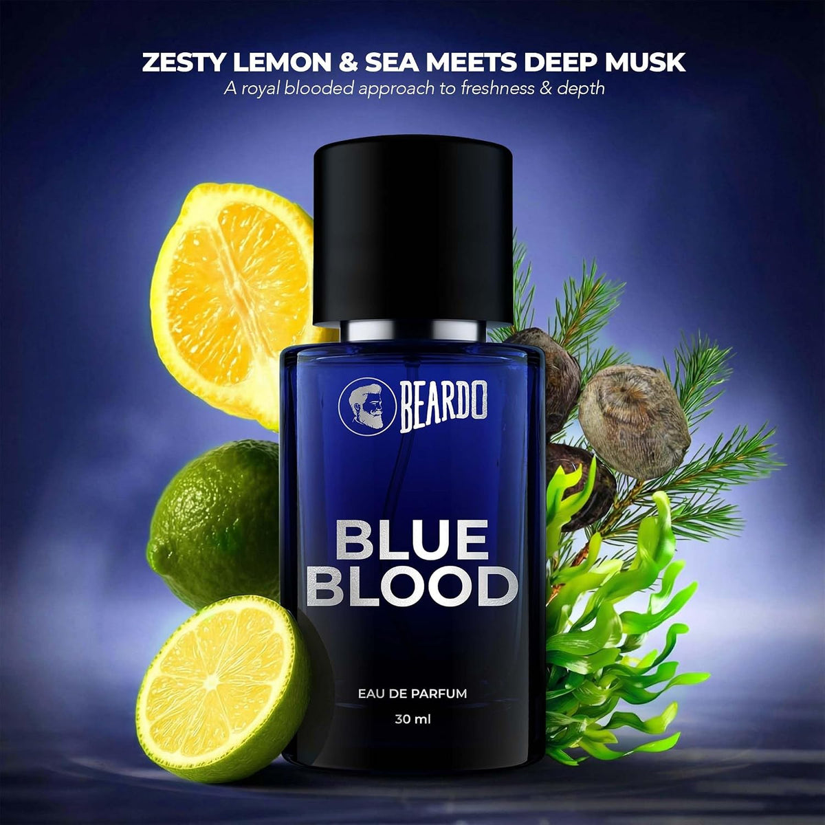 BEARDO Blue Blood Premium Perfume for Men 30 ml | Eau De Parfum Intense, Aromatic, Aquatic Premium Scent | Perfume for Men Long Lasting Smell | Premium Gift For Man | Perfume For Man