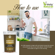 Holy Natural Haritaki Powder for Digestion and Natural Bowel Cleansing, Raw Fruit Powder, 454 gm