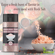 Holy Natural Himalayan Pink Rock Salt Powder (200gm), For healthy cooking, Substitute of white salt, good for weight loss and rich in trace minerals.