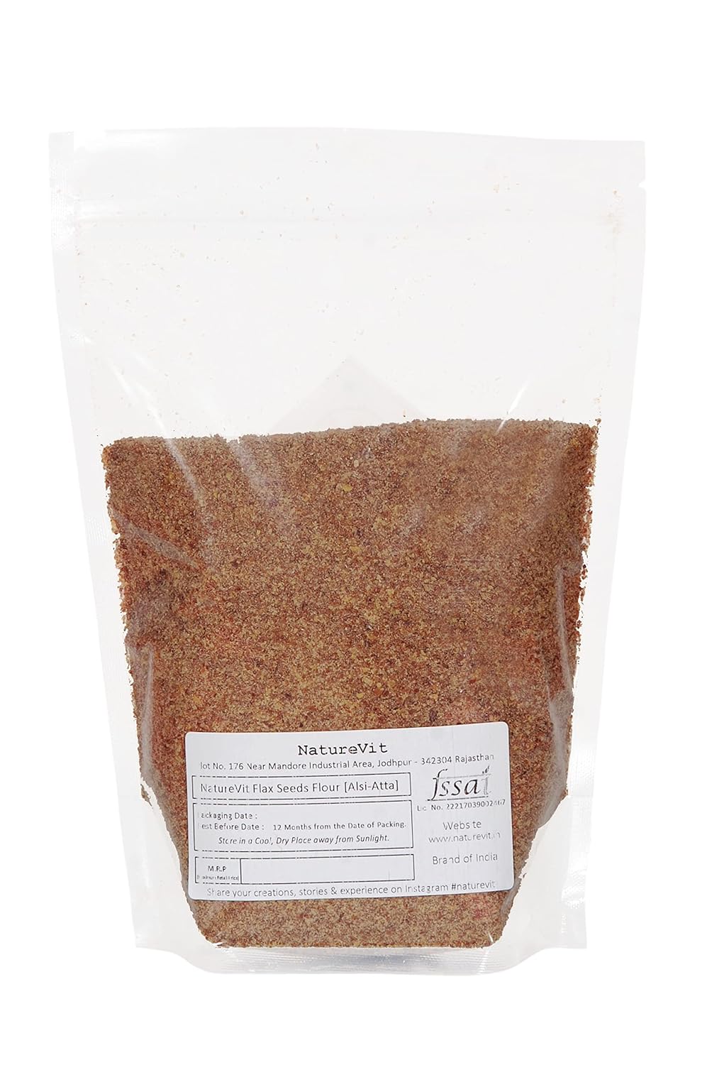 NatureVit Flax Seed Flour, 5 Kg [ 1 Kg x 5 Packets ]