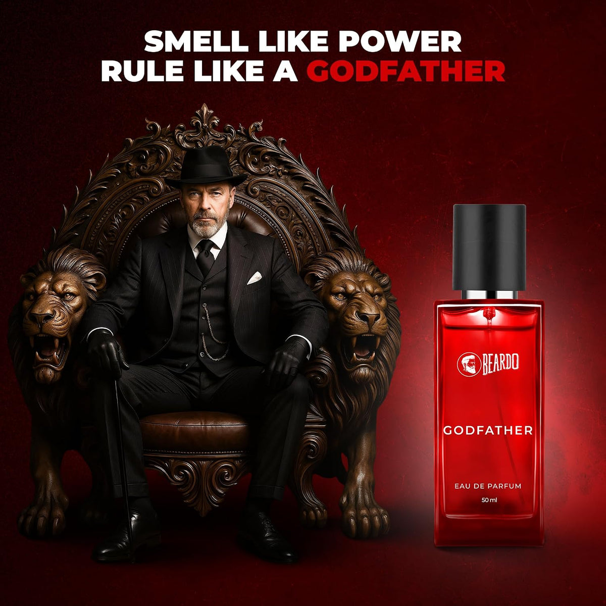 BEARDO Godfather Perfume For Men, 50Ml | Aromatic, Spicy Perfume For Men Long Lasting Perfume For Date Night Fragrance | Body Spray For Men | Gift For Husband | Gift For Boyfriend