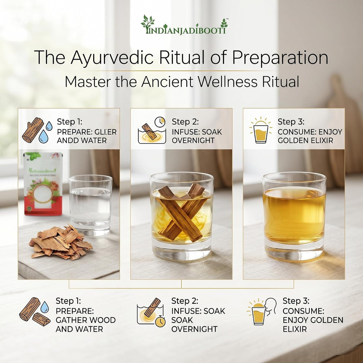 IndianJadiBooti Vijaysar Bark 100g - Pterocarpus Marsupium | Raw Indian Kino Tree Wood for Diabetes & Sugar Control | Natural Vijaysar Lakdi for Soaking (Blue Water) | Glucose Support