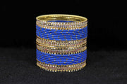 NMII Non-Precious Metal with Base Metal and Studded with Rainbow Zircon Gemstone Glossy Finished Traditional Bangle set for Women and Girls