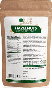 Bliss of Earth 200gm Turkish Hazelnuts, Raw & Dehulled, Healthy & Tasty
