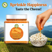 NatureVit Cheddar Cheese Powder, 250g | Cheddar Cheese Powder For Popcorn | Pizza Masala Powder | French Fries & Pasta Masala | Vegan Cheese Powder | Cheese Powder For Makhana