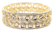 NMII Alloy Metal American Diamond Bangles Bracelet Jewellery Set For Women & Girls | Oval Shaped Cubic Zirconia Bangle | Premium Bridal Kada For Wedding, Party, Spaecial Occasion- Set of 2 Bangles