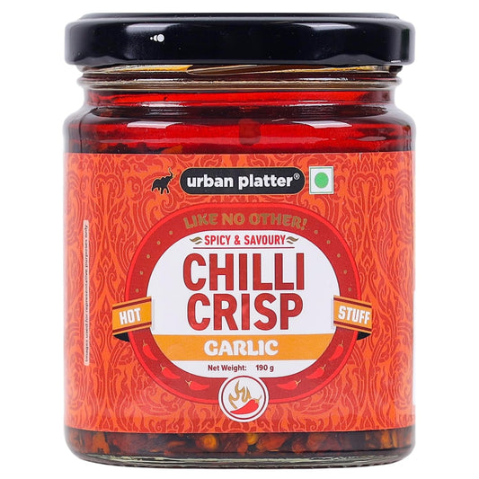 Urban Platter Chilli Garlic Crisp, 190g (Crunchy Chilli and Garlic in Sunflower Oil | Versatile Condiment | Spicy | Savoury)