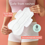 Nua Combo - 12 Ultra Safe Pads with Disposable Covers | upto 100% Leak Protection | Suitable for Heavy Flow | Wider back | Comfortable | Rash Free + Vegan Leather Pouch