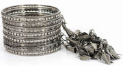 NMII Metal with Zircon Gemstone Studded Glossy Finished Chilai Latkan Bangle Set For Women and Girls