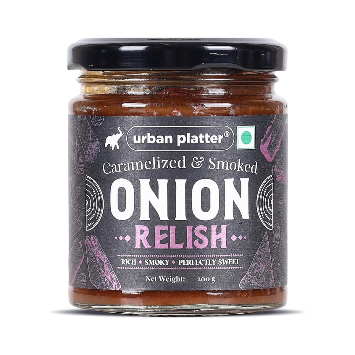 Urban Platter Caramelized & Smoked Onion Relish, 200g (Gourmet Spread, Savory-Sweet Flavour, Perfect for Sandwiches, Burgers, Cheese Boards & More)