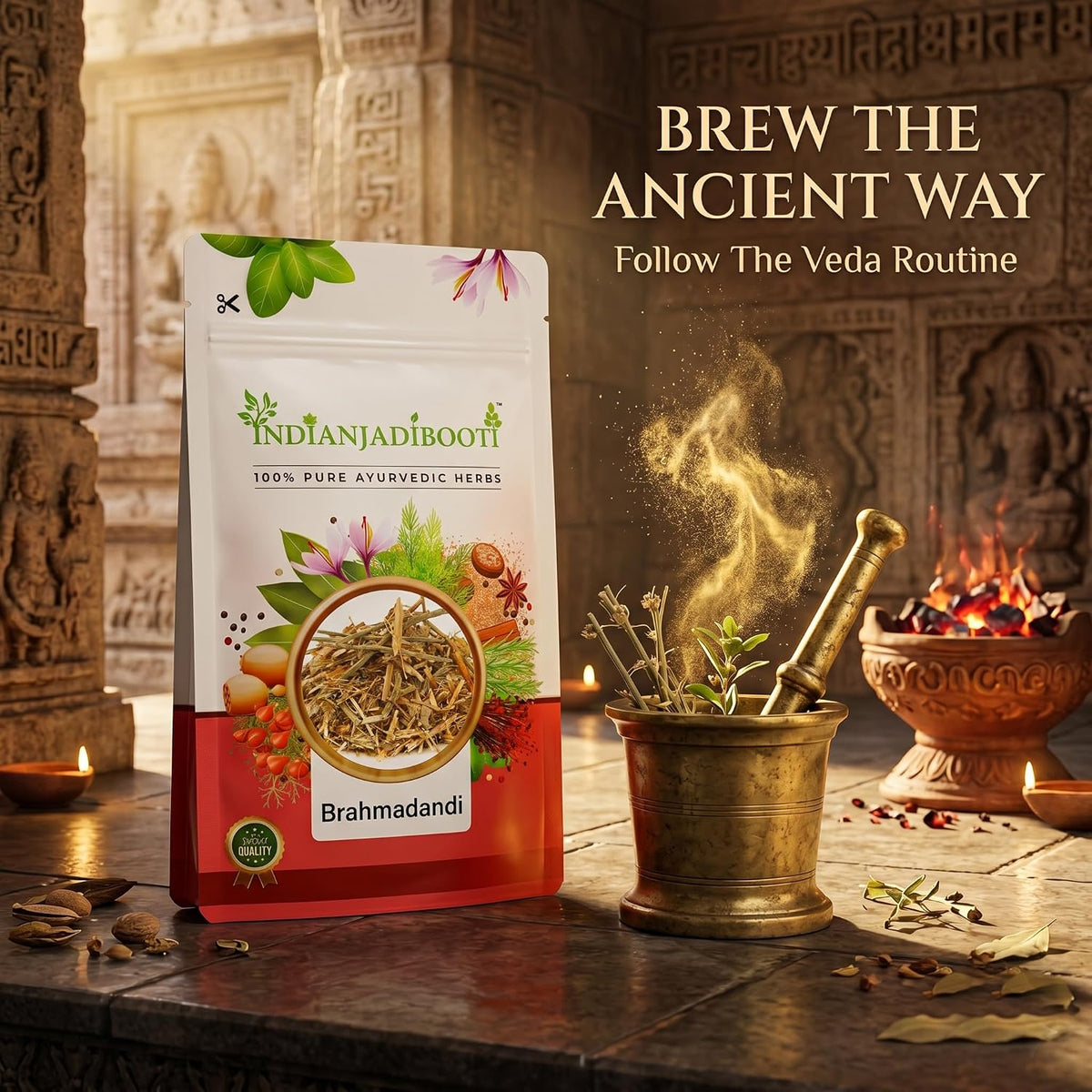 IndianJadiBooti Brahmadandi (Tricholepis glaberrima) | 3 Packs of 900 Grams