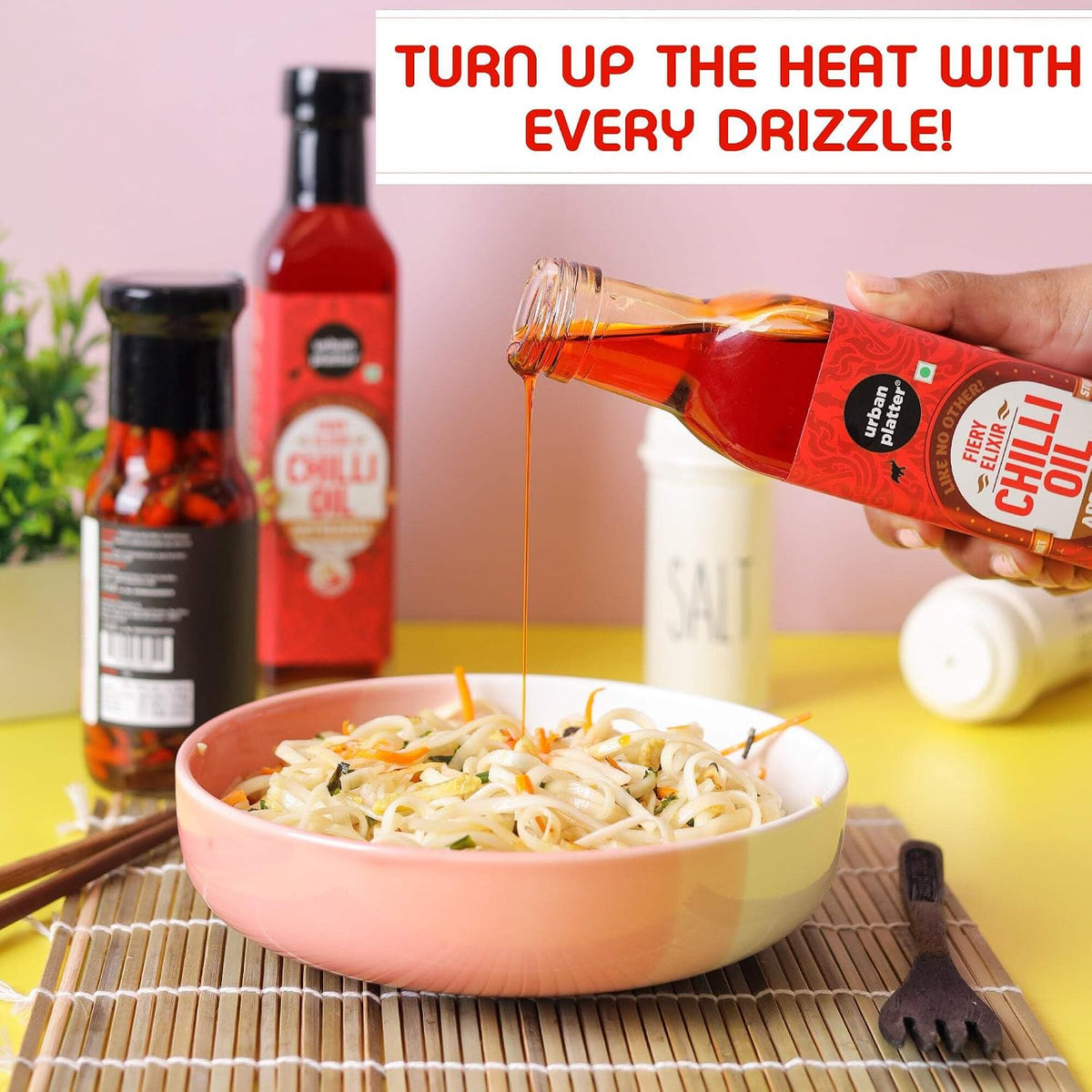 Urban Platter Chilli Oil, 240ml (Condiment, Hot and Spicy, Peppers and Spices Infused Oil, Add to pastas, Pizzas, Salads, soups)