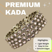 NMII Traditional Kundan Work Metal Bangles Set For Women & Girls | Mirror Bangles For Women | Bangles For Wedding, Party, Festival, Function | Women's Fashion Jewellery- Set of 4