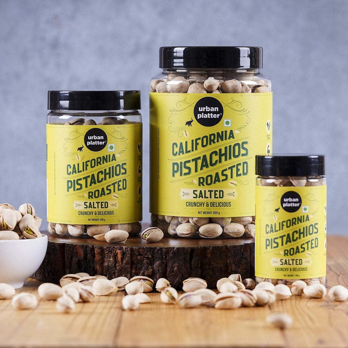 Urban Platter Roasted Salted California Pistachios, 100g [Lightly Salted | Premium California Pistachios In Shell | Rich in Fibre | Rich in Protein | Add to Fruit Salads, Oatmeals, Trail Mixes, Desserts, Baked Goods]