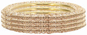 NMII Latest Gold Plated Metal with Zircon Diamond Stone & Pearls Moti Bangles Set For Women & Girls | Traditional Women's Bangles | Designer Fancy Kada For Women | Wedding Bangles- Set of 4