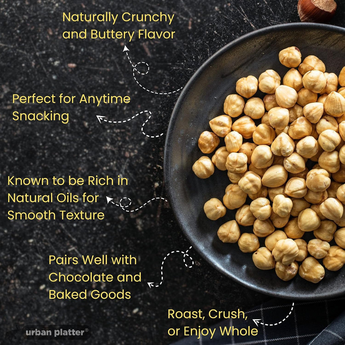 Urban Platter Exotic Hazelnuts, 500g, (Protein & Fiber Rich, For Confectionery, Baking, Nut Pastes & Dessert)
