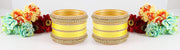 NMII Acrylic (Plastic) with Zircon Gemstone Or Beads and Spread with Glitter Pattern Glossy Finished Chuda Set For Women and Girls, (Yellow16_2.8 Inches), Pack Of 60 Bangle Set