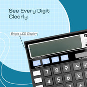 Linc LC-512 Desktop 12 Digits Series GST & Tax Calculator, 120 Steps Check, Black,Pack of 1