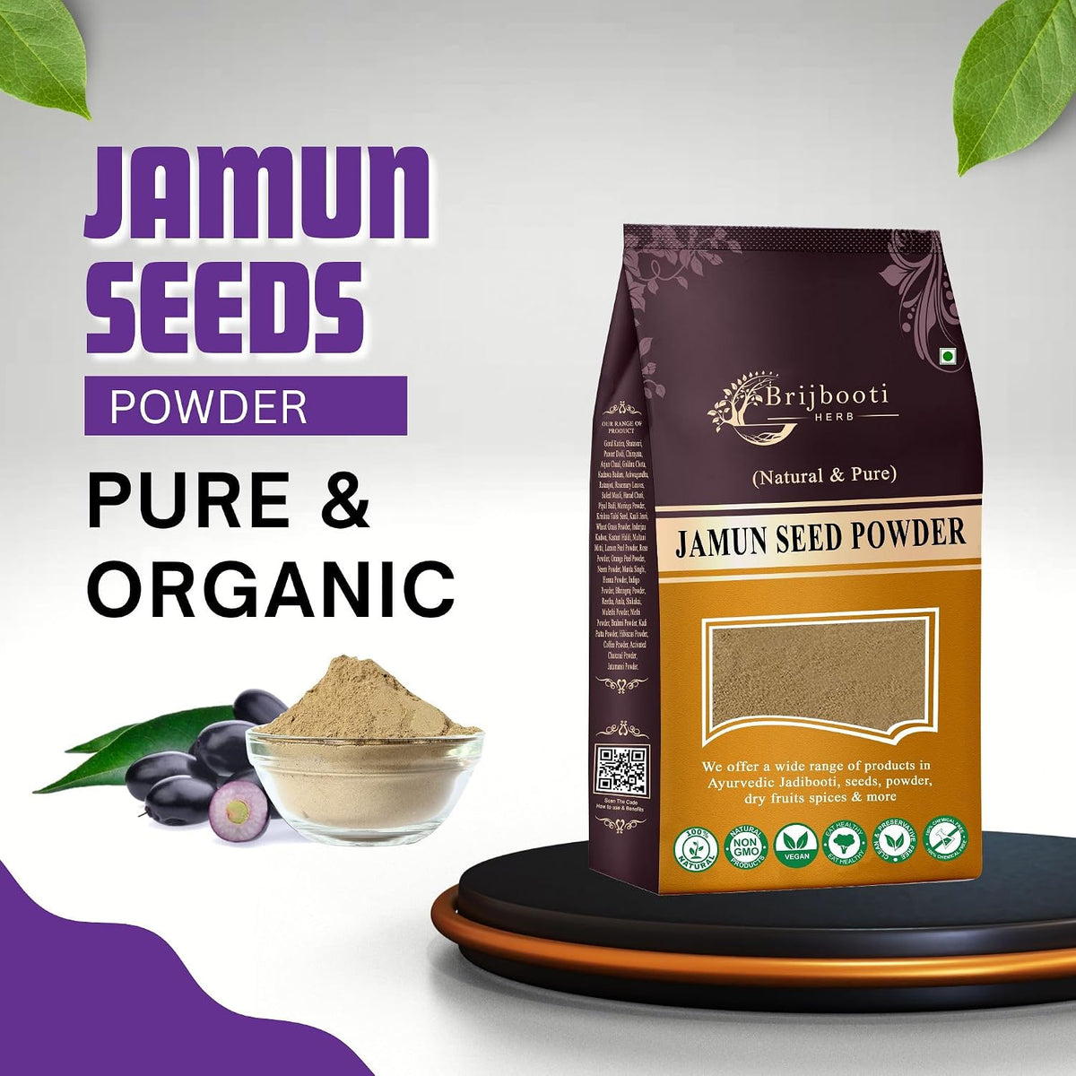 BrijBooti Jamun Seeds powder for Diabetes 100% Natural Powder 800 Gr