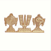 KridayKraft Tirupati Balaji Symbol Stand Shankh Chakra Namah Gold Plating Antique Decorative for Car Dashboard Home & Office Table Showpiece Figurines,Religious Gift Idol...