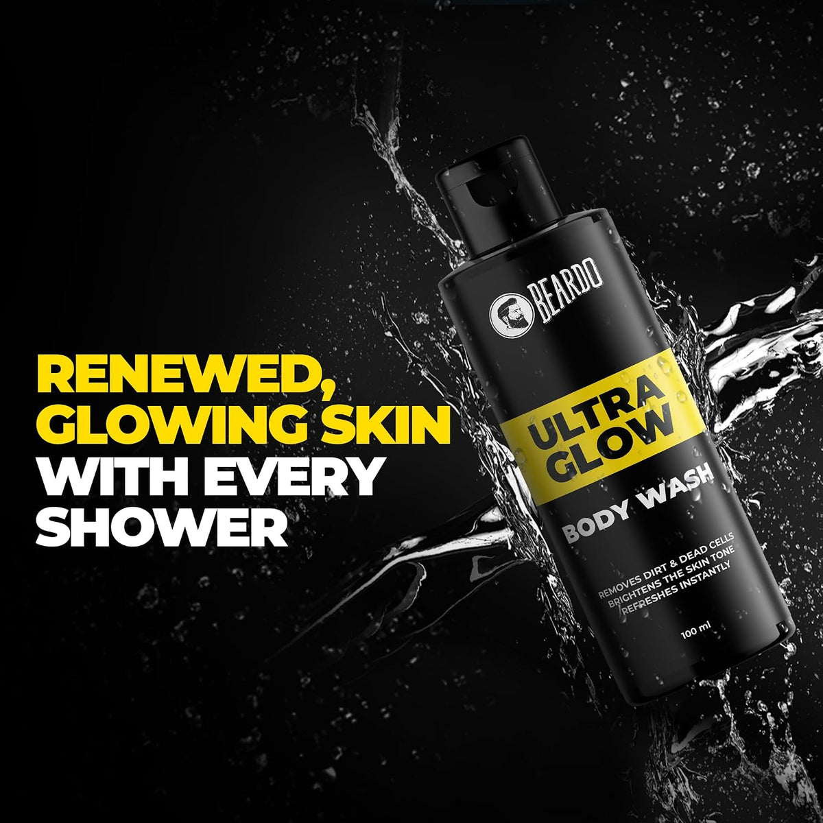 Beardo UltraGlow Body Wash for Men, 100ml | Moisturizes & Hydrates the Skin | Contains Mulberry & Bearberry Extracts for Deep Cleansing & Nourishment | Soft & Smooth Skin