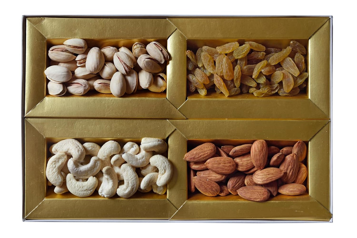 NatureVit Dry Fruits Gift Pack, 200g | Cashew, Almond, Pistachio, Raisins | Diwali & Festive Gift Box Hamper | Premium Combo for Family, Friends & Office Gifting