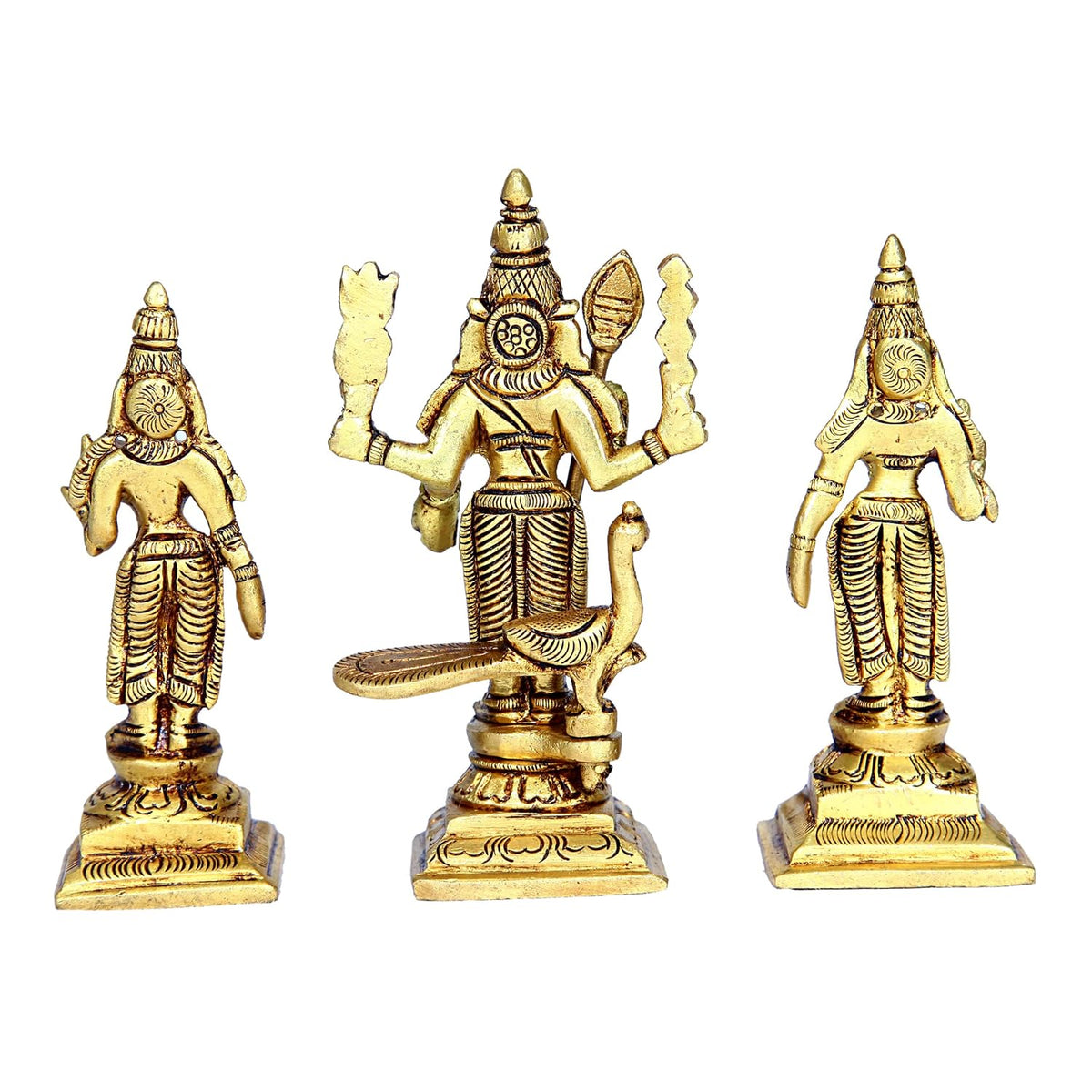 Aalayam Selveer Murugan Valli Deivanai Statue | Murugan Valli Deivanai Idol | Murugan Valli Deivanai Brass Gold Colour 1 Set
