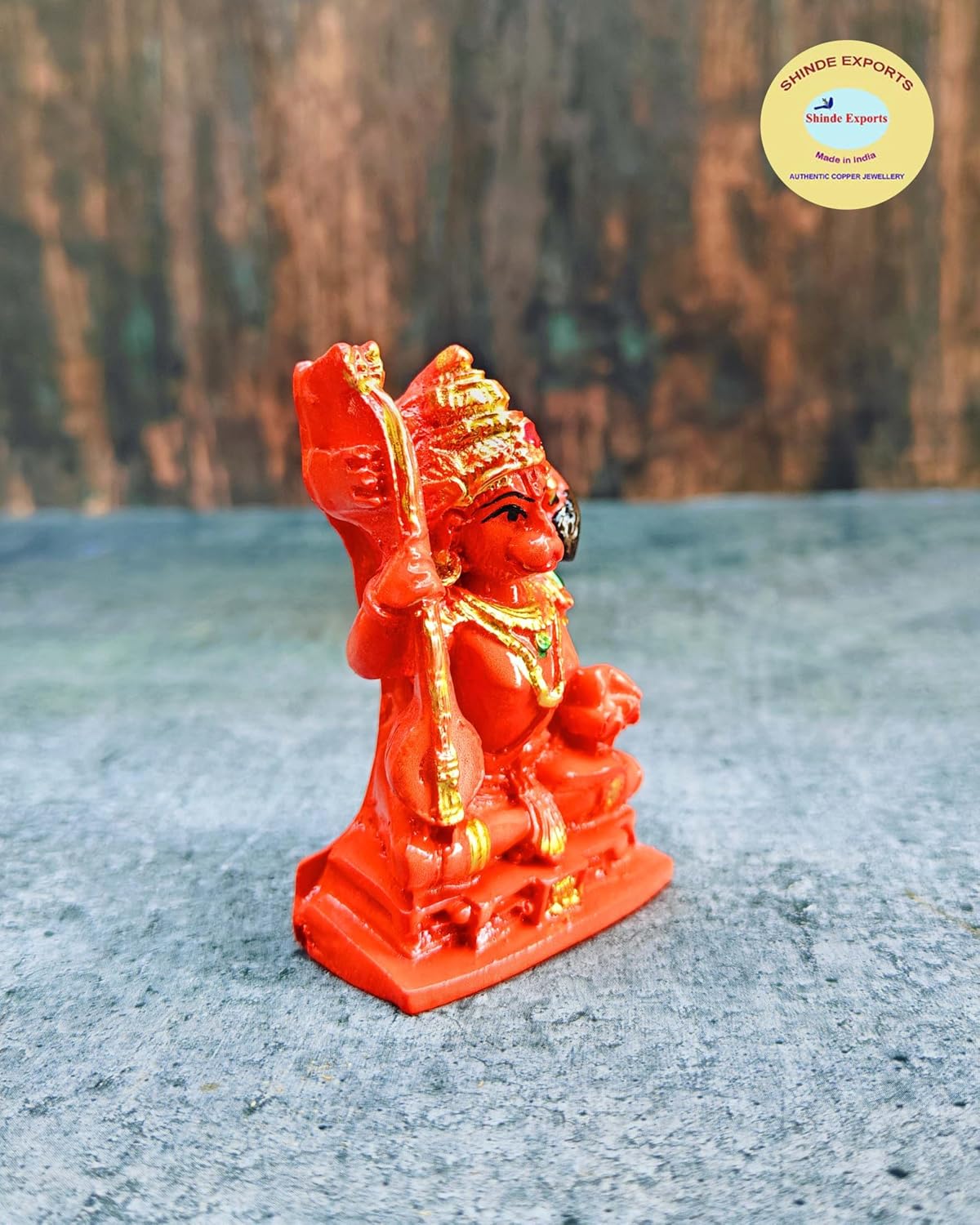 SHINDE EXPORTS Small Size Marble Hanuman Idol murti for car Dashboard Home puja (Sitting Hanuman)