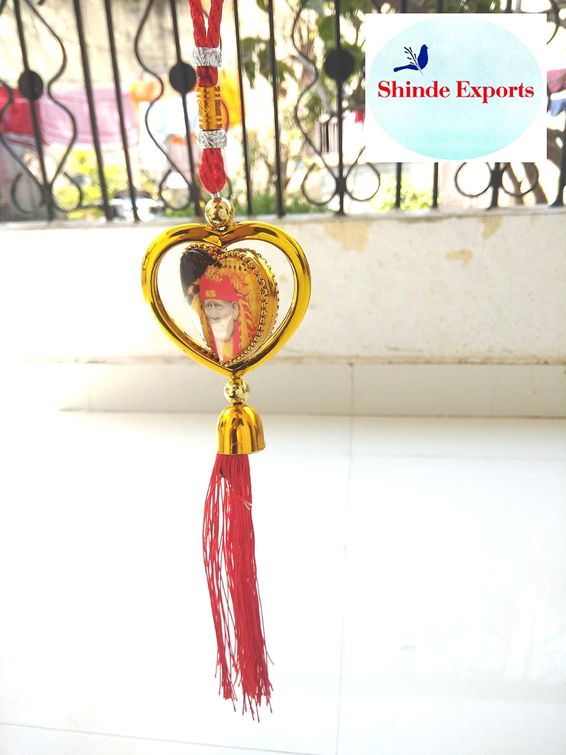 SHINDE EXPORTS Shirdi Saibaba Multicolor Car Hanging
