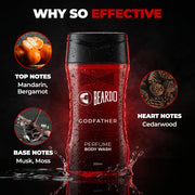 Beardo Godfather Body Wash for Men, 200ml | Powerful and Energising Bodywash for Men | Luxurious Lather and Refreshing Shower Gel | Goodness of Licorice Extract for Long Lasting Fragrance