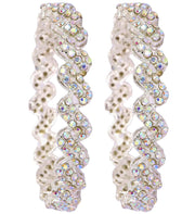 NMII Trendy Stylish Alloy Metal with American Diamond Studded Bangles Set For Women & Girls | Zig Zag Design Kada Set | Women's Bangles Bracelet | Trendy Bangles Party, Wedding- Set of 2